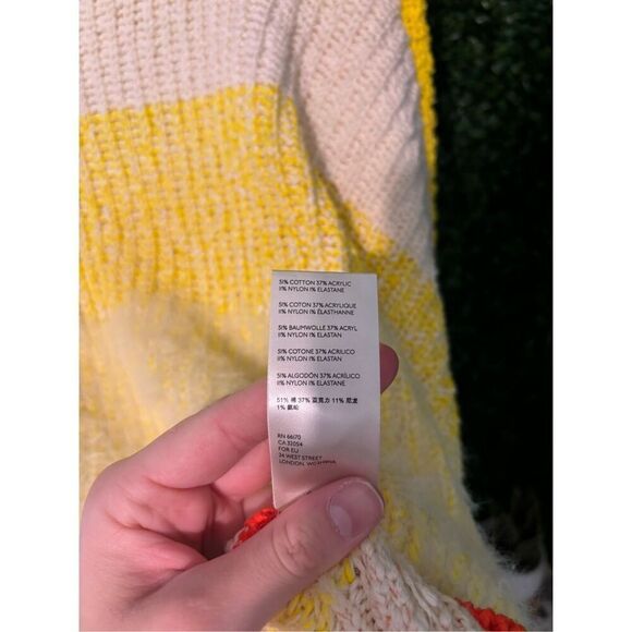 Free People Sunbrite Mock Neck Sweater Cropped Baggy Sz Large - Picture 6 of 7